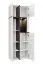Vitrine grande capacité Stura 02 | Blanc brillant & gris | 195 x 70 x 40 cm | 10 compartiments | Push-to-open