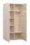 Armoire à portes battantes / Penderie / Couleur : Beige / Poignées : chêne / 1 tringle à vêtements / 7 compartiments / Eclairage LED avec capteur inclus / Fonction Soft-Close