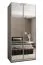 Penderie / Armoire à portes coulissantes / 245,5 x 120 x 64 cm / 6 compartiments / 6 étagères / 2 portes coulissantes / Soft-Close / 2 tringles à vêtements / Couleur : Cachemire