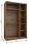Penderie / Armoire à portes coulissantes / Miroir /245,5 x 150 x 64 cm / 6 compartiments / 2 tringles à vêtements / 2 portes coulissantes / Soft-Close / Couleur : Chêne Artisan