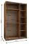 Penderie / Armoire à portes coulissantes / Couleur : Noir / 2 tringles à vêtements / 245,5 x 150 x 64 cm / Soft-Close / 2 portes coulissantes / Miroir / 6 compartiments