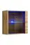 Meuble-paroi avec éclairage LED Balestrand 223, Couleur : Chêne Wotan / Gris - Dimensions : 160 x 320 x 40 cm (H x L x P), avec 11 compartiments