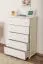 Commode en pin massif laqué blanc Junco 140 | 5 tiroirs spacieux | 123 x 80 x 42 cm | Style moderne