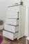 Commode en pin massif blanc laqué 030 | 5 tiroirs | Design moderne | 120 x 60 x 42 cm