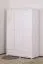 Armoire en bois de pin massif laqué blanc Junco 07 - Dimensions : 195 x 117 x 57 cm (H x L x P)