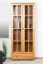 Vitrine en pin massif finition aulne | Junco 34 | 195 x 77 x 34 cm | Design moderne et robuste