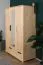 Armoire penderie pin massif naturel 008 | 190 x 133 x 60 cm | Rangement optimisé