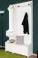 Vestiaire en pin massif blanc 29A | Avec miroir | 1 tiroir, 2 tablettes, 5 crochets | 200 x 113 x 35 cm