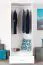 Armoire blanche en pin massif Buteo 01 | 195 x 80 x 59 cm | 1 tiroir, 1 tringle, vaste rangement