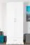 Armoire blanche en pin massif Buteo 01 | 195 x 80 x 59 cm | 1 tiroir, 1 tringle, vaste rangement