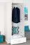 Armoire blanche en pin massif Buteo 01 | 195 x 80 x 59 cm | 1 tiroir, 1 tringle, vaste rangement