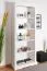 Bibliothèque moderne en pin massif blanc Junco 64 | 195 x 80 x 42 cm | 5 grands compartiments | Design épuré