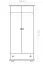 Armoire en bois de pin massif, laqué blanc Junco 08A - Dimensions 195 x 102 x 59 cm
