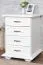 Commode étroite en pin massif blanc | 4 tiroirs spacieux | 73 x 53 x 54 cm | Pipilo 25 | Rangement compact