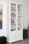 Salle à manger complète blanche 8 pièces | Style rustique | Pin massif | Table, chaises, vitrine, commode, étagère