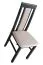 Chaise classique Nasran | Bois de hêtre noir robuste | Assise rembourrée gris clair/beige | Confort mousse T-25