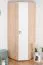 Armoire d’angle enfant Benjamin 20 | 1 porte battante | 5 étagères, 3 tringles | Hêtre/Blanc | 236 x 86 x 86 cm