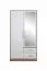 1 mètre de large Armoire avec 2 portes, 2 casiers et 2 tiroirs | Couleur : Blanc | Profondeur : 56 cm Abbildung