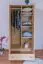 Armoire | 2 portes battantes | 1 tiroir | 4 casiers | avec tringle à vêtements | 92 cm de large | Bois massif | Couleur: Naturel Abbildung