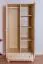 Armoire | 2 portes battantes | 1 tiroir | 4 casiers | avec tringle à vêtements | 92 cm de large | Bois massif | Couleur: Naturel Abbildung