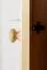 Étroite Armoire | 2 portes battantes | 4 casiers | 1 tiroir | avec tringle à vêtements | 65 cm de large | Bois massif | Couleur: Naturel Abbildung