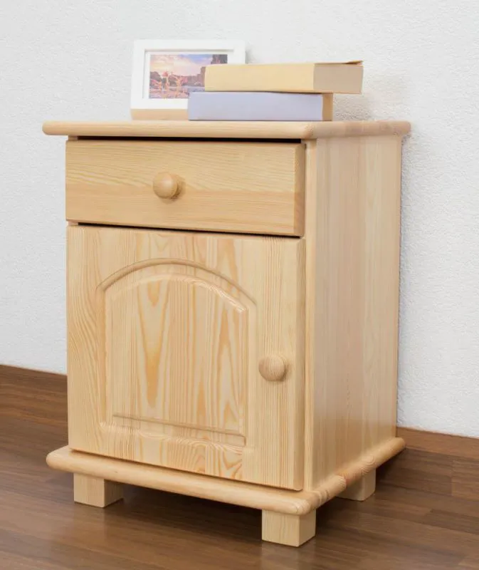 Table de chevet Naturel 55x42x35 (HxLxP) Pin massif, 1 tiroir(s) Abbildung