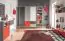 Chambre d'adolescents - commode Syrina 08, couleur : blanc / gris / rouge - Dimensions : 96 x 103 x 45 cm (h x l x p)