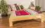 Lit futon / lit en bois de pin massif naturel A10, avec sommier à lattes - dimension 140 x 200 cm