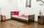 Lit simple / lit d'appoint en bois de pin massif, couleur noisette A22, avec sommier à lattes - Dimensions 90 x 200 cm 