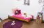 Lit simple/lit d'appoint en pin massif, couleur chêne A10, avec sommier à lattes - dimension 90 x 200 cm