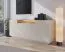 Commode / Couleur : Beige / Chêne Cremona / 4 portes battantes / Éclairage LED inclus / 9 compartiments / 203 x 40 x 83 cm / Fonction Push-to-open / Buffet / Chants ABS