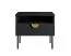 Table de chevet Amfipoli 09, lot de 2 | Soft-Close | 1 tiroir & niche ouverte | Noir effet bois | 45,5 x 50 x 43,5 cm