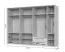 Penderie / Armoire à sept portes battantes Neiafu 82, Couleur : Cachemire, deux tiroirs, Système de fermeture Soft-Close, quatre tringles à vêtements, dimensions : 226 x 322 x 60 cm