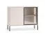 Commode / Petite / Cachemire / 1 porte en verre avec cadre en aluminium / 4 compartiments / Éclairage LED inclus / Fonction push-to-open / 107 x 40 x 86 cm / Pieds : métal