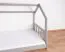 Lit cabane enfant 80 x 160 cm | Pin massif gris laqué | Sommier inclus