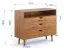 Commode Minnu 03 en chêne sauvage massif naturel | 90 x 110 x 40 cm | 3 tiroirs Soft-Close | 1 niche ouverte | Finition huilée