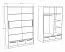 Armoire | 2 portes coulissantes | 3 tiroirs | 5 casiers | avec tringle à vêtements | 149 cm de large | Couleur: Chêne / Blanc Abbildung
