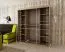 Armoire penderie à portes coulissantes Bisaurin 4B avec miroir | chêne Sonoma / noir | 200 x 180 x 62 cm