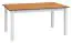 Table de salle à manger extensible Gyronde 22, pin massif, couleur : Blanc / Chêne - Dimensions : 150-197 x 93 cm (L x P)