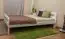 Lit d'enfant / lit de jeunesse en bois de pin massif, laqué blanc A6, sommier à lattes inclus - Dimensions 140 x 200 cm