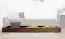 Tiroir pour lit - bois de pin massif, couleur noyer 003 - Dimensions 18,50 x 198 x 54 cm (H x L x P)