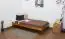 Lit simple/lit d'appoint en pin massif, couleur chêne A10, avec sommier à lattes - dimension 90 x 200 cm