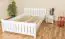 Lit pour enfants / lit de jeune enfant en pin massif blanc 65, sommier à lattes inclus - Dimensions 140 x 200 cm