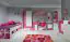 Chambre d'enfants - Armoire "Felipe" 04, Rose / Blanc - Dimensions : 190 x 45 x 40 cm (H x L x P)