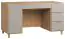 Bureau Nanez 02, couleur : chêne / gris - Dimensions : 78 x 140 x 67 cm (H x L x P)