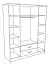 Armoire à portes battantes / armoire Sidonia 07, couleur : blanc chêne - 200 x 164 x 53 cm (H x L x P)