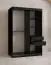Armoire avec une porte miroir Finsteraarhorn 14, Couleur : Noir mat - Dimensions : 200 x 120 x 62 cm (h x l x p), avec cinq compartiments