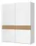 Armoire à portes coulissantes / Penderie Faleasiu 06, Couleur : Blanc / Noyer - Dimensions : 224 x 182 x 61 cm (H x L x P)