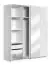 Armoire à portes coulissantes / armoire Sabadell 10, couleur : blanc / blanc brillant - 222 x 179 x 64 cm (H x L x P)