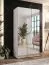Armoire de chambre à coucher avec miroir / Couleur : Blanc / 1 compartiment / 1 tringle à vêtements / Fonction Soft-Close / Chants ABS / Poignées : Cachemire / Dimensions : 100 x 52 x 202 cm / Penderie